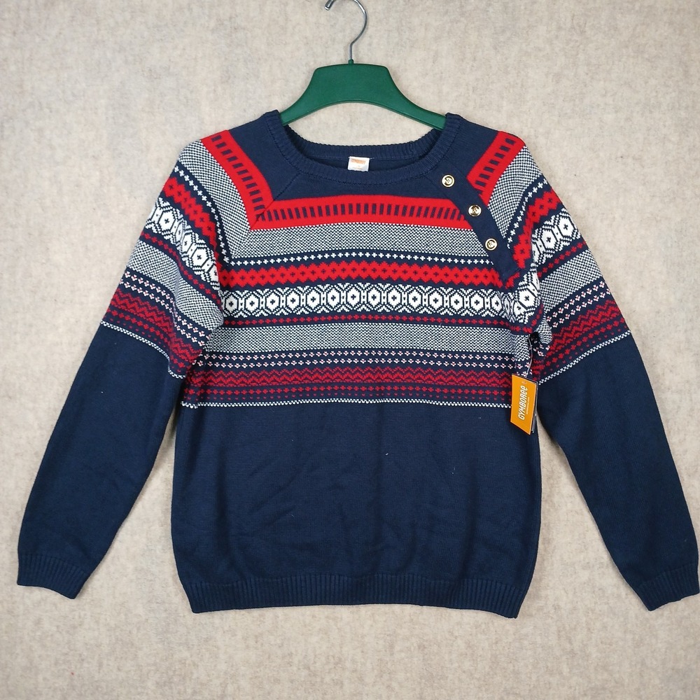 Gymboree Womens Large Fair Isle Blue Tidal Sweater Family Celebration 3035218